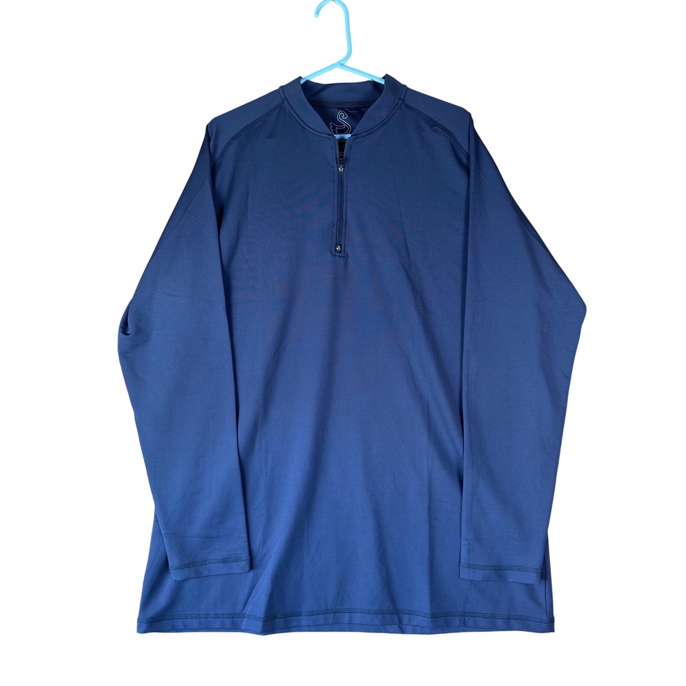 Swannies Mens 2XL Navy Blue Quarter Zip Performance Golf Pullover Shirt